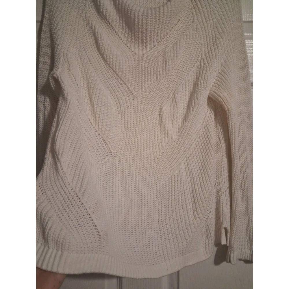 CJ Banks Cable Knit Sweater Size Textured Cotton Lightweight Open Knit Layer - Picture 6 of 14
